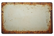 Old Blank Rusty Metal Sign Isolated On Transparent Or White Background, Png