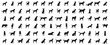Set of dog silhouettes. Collection of dog silhouettes on isolated background. Vector illustration