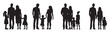 © BraveSpirit - Isolated minimal black family silhouettes. Collection of family silhouettes on isolated background. Vector illustration