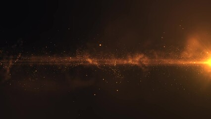 Wall Mural - abstract background with particles, slow motion glowing particles on dark background, seamless 4k lo