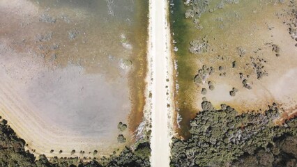 Sticker - Aerial panorama of lagoon swamp on a sunny day. Kangaroo Island, South Australia