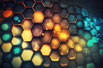 Wall Mural - Abstract background image with hexagons