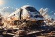 Accident of a high-speed train collided at the railroad generative ai