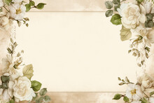 Vintage Background With White Roses