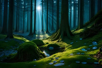 Canvas Print - forest in the night