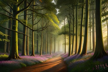 Wall Mural - morning in the forest