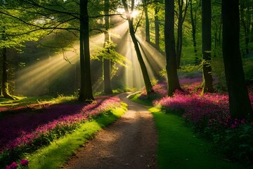 Wall Mural - path in the forest