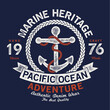 © MKE PRINT LAB. - vintage mariner concept print design for tee