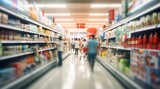 Fototapeta Nowy Jork - blur supermarket and retail store