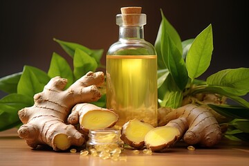 Canvas Print - ginger aroma oil.