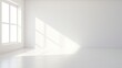 © kanesuan - A white Empty room Surreal Minimalistic style morning light copy space, Generative AI