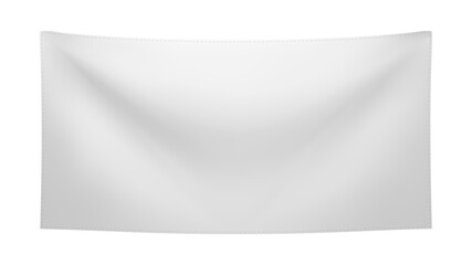 Wall Mural - white textile banner with folds. blank hanging fabric template. png clipart isolated on transparent 
