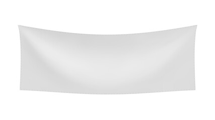 Wall Mural - white textile banner with folds. blank hanging fabric template. png clipart isolated on transparent 