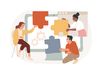 Wall Mural - collaboration isolated concept vector illustration. business partnership, collaboration project, cor