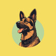 © Ahasanur - german shepherd puppy dog illustration