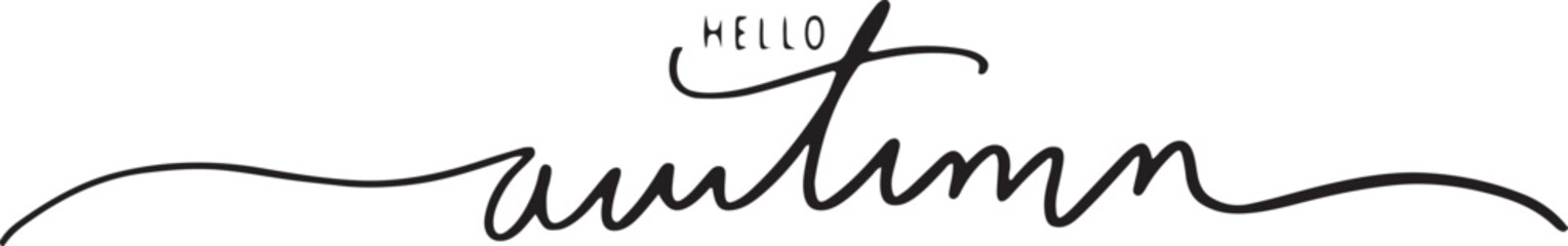 hello autumn text font calligraphy hand wrtten lettering decoration ornamant symbol banner sign card template show product advertisement marketing maple sping autumn season start winter sale mid night
