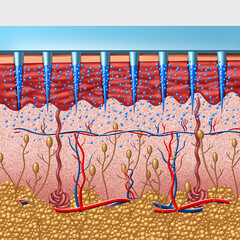 Microneedle or micro needle Medical device as a transdermal delivery medicine or drug delivered as small needle patch delivering medication under the skin