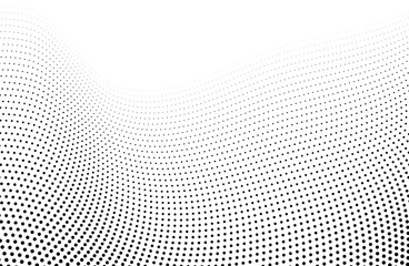 Abstract halftone wave background. Vector curves slanting, waved lines pattern.