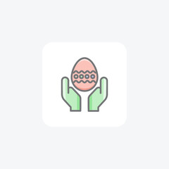 Canvas Print - Easter Egg In Hand, Protection Vector Awesome Icon