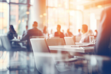 soft or blurred people at a board meeting. Corporate job. High quality photo