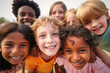 © Jasmina - Group of cheerful happy multiethnic children outdoors