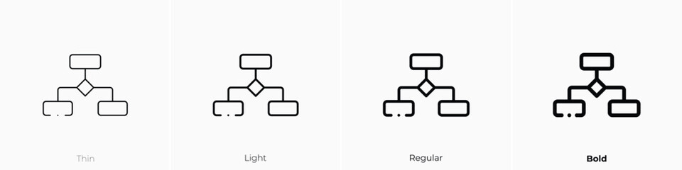 decision tree icon. Thin, Light, Regular And Bold style design isolated on white background