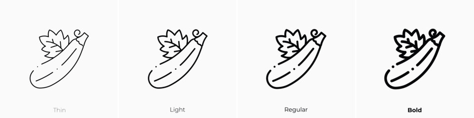 Wall Mural - courgette icon. Thin, Light, Regular And Bold style design isolated on white background
