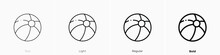 Beach Ball Icon. Thin, Light, Regular And Bold Style Design Isolated On White Background