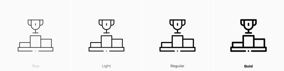 award icon. Thin, Light, Regular And Bold style design isolated on white background