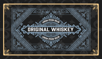 Wall Mural - Whiskey label with old frames