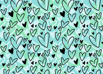 Seamless valentines pattern with hearts for postcard and gifts and cards