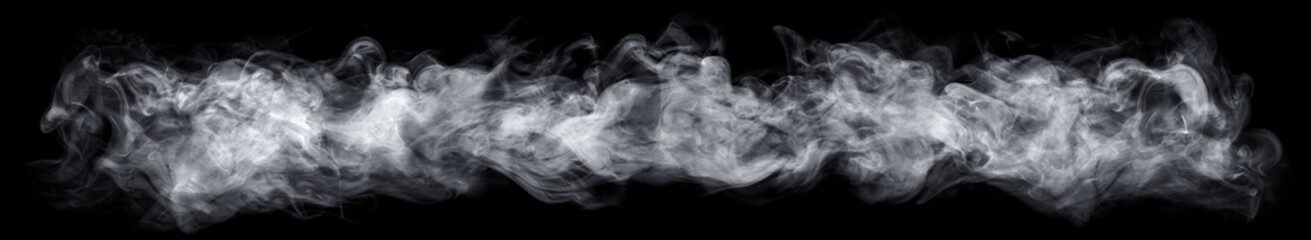 Wall Mural - line of real smoke swirling outwards. dramatic smoke or fog effect for spooky halloween or other dra