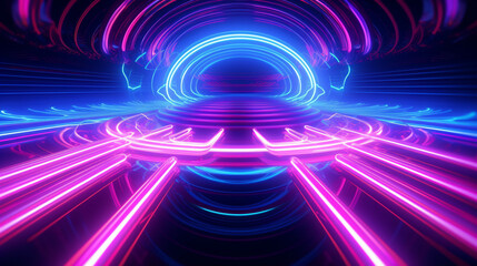 Wall Mural - futuristic cyberspace backgrounds in neon colors. neon and futuristic maps and roads. futuristic spa