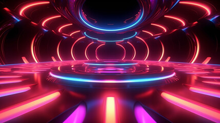 Wall Mural - futuristic cyberspace backgrounds in neon colors. neon and futuristic maps and roads. futuristic spa