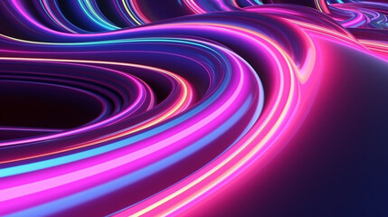 Wall Mural - Futuristic cyberspace backgrounds in neon colors. Neon and futuristic maps and roads. Futuristic spaces.
