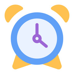 Sticker - alarm clock icon in flat style