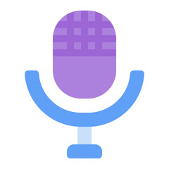 Canvas Print - microphone icon in flat style