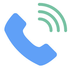 Poster - phone call icon in flat style