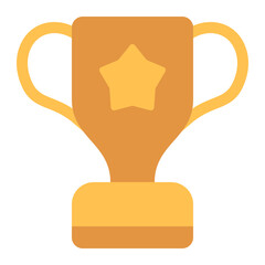 Sticker - trophy icon in flat style