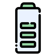 Poster - battery icon in flat line style