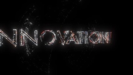 Text, display and innovation on black background for digital, word and advertising with mockup. Space, marketing and letter message, promotion or innovate announcement, technology abstract animation