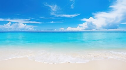 beautiful beach with white sand landscape, beautiful tropical beach ocean and blue sky with clouds i