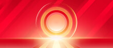 Red Abstract Background With Circles