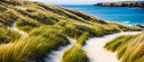 Fototapeta  - Beach and Dunes Serenade. Generative AI.