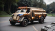 © 4K_Heaven - heavy and large truck with thick armor. cosmic technology. generative ai.