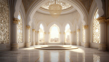 White And Gold Stylish Muslim Prayer Room