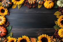 Autumn Fruits And Food Background