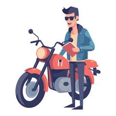 Wall Mural - One person riding a motorcycle with freedom