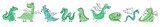 Fototapeta Fototapety na ścianę do pokoju dziecięcego - Vector collection of dragons hand-drawn in doodle style