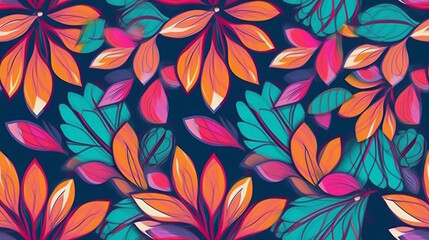 Wall Mural - Chameli Flower Pattern with Vibrant Colors, Perfect for Invitations, Fabrics, and Floral-Themed Decorations. Generative AI